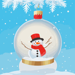 snowman and christmas tree