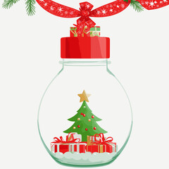 christmas card with christmas tree