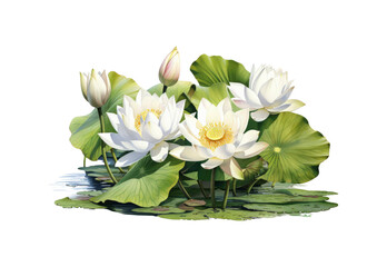 White_lotus_flower_realistic_watercolor