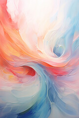 Obraz premium Fluid strokes of various hues merging and diverging, symbolizing the dynamic and ever-evolving nature of abstract thoughts.