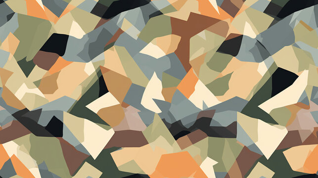 Geometric abtract art colorful camouflage seamless pattern