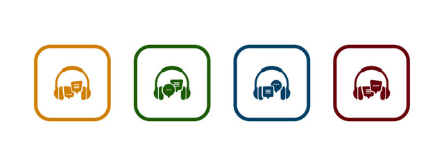 live chat icon vector illustration. chat with headphone icon concept.