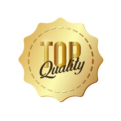 Top quality. Gold icon suitable for use in marketing. 3 D. Vector illustration.