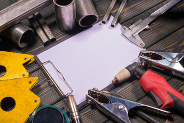 Metalwork tips template. Welding advice list. Semi automatic welding machine, plasma cutter and...