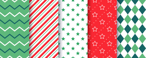 Christmas, pattern, seamless, background, vector, texture, merry, paper, wrapping, new year, zig zag, zigzag, star, candy cane, striped, stripes, chevron, rhombus, argyle, diamond, gingham, holiday, x