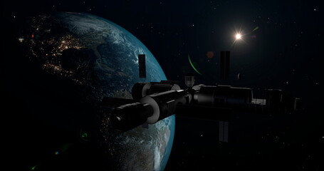 Space station in Earth orbit.