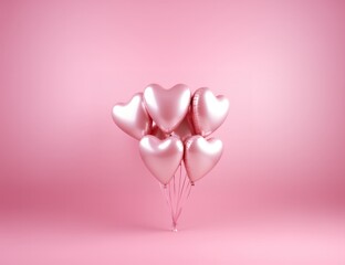 Background with balloons for Valentine's Day by Generative AI