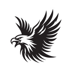 Nature's Aviator: Eagle Illustration with a Prominent Eagle Face Silhouette - A Symbol of Freedom and Power
