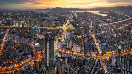 Fototapeta na wymiar Aerial view of Kunming, Yunnan capital in China