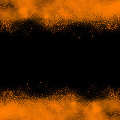 Orange spray on black background