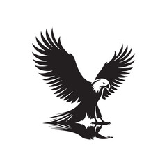 Dynamic Eagle Silhouette: Artistic Illustration Perfect for Designs Seeking Grace and Power
