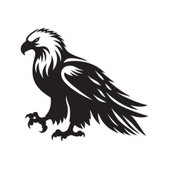 Fototapeta premium Eagle Silhouette Artistry: Bold Illustration Celebrating the Power and Beauty of Eagles 