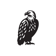 Striking Eagle Illustration: Bold Silhouette Artwork Perfect for Projects Seeking Strength
