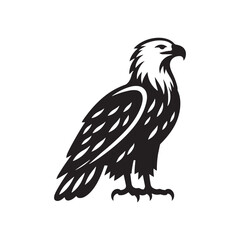 Fototapeta premium A Powerful Eagle Silhouette in Detailed Illustration, Perfect for Graphic Design and Creativity 