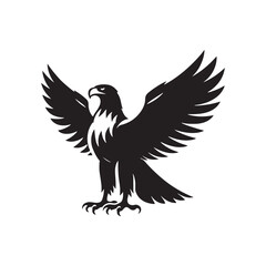 Eagle Silhouette in Flight: Dynamic Illustration Capturing the Essence of Soaring Freedom
