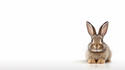Cute rabbit isolated with copy space for Easter background.