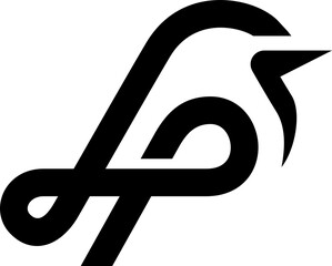 The logo is the monogram  L and P. Or bird, unique an elegant. - obrazy, fototapety, plakaty