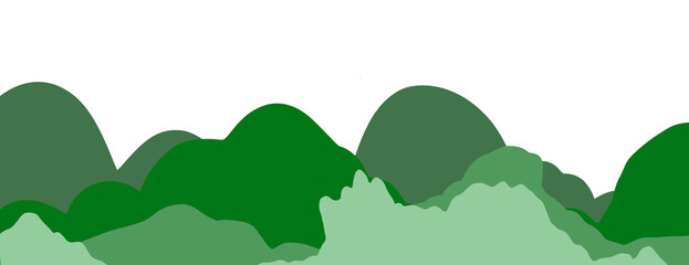 Obraz premium green shades landscape illustration