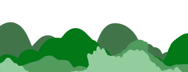 Gordijnen green shades landscape illustration © Gambar Uncu