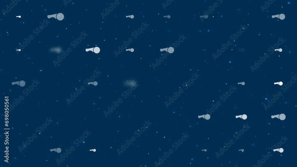 Poster template animation of evenly spaced angle grinder symbols of different sizes and opacity. animation 