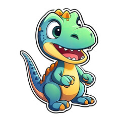 Obraz premium Dinosaurs Logo Sticker Against White Background