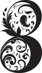 Abstract Sophistication Contemporary Letter 8 Vector Typeface Antique Elegance Classic Letter A Vector Font