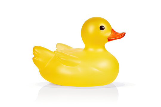 Isolated Yellow Rubber Duck On White Background