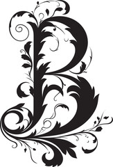 Blithe Accents Lighthearted Letter B Decor Vector Balletic Beauty Elegant Font B Vector Art