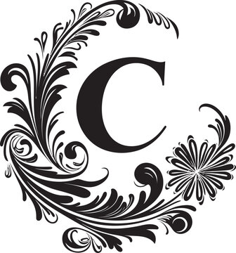 Charming Serifs Delicate Letter C Vector Typeface Contemporary Chic Modern Font C Vector Design