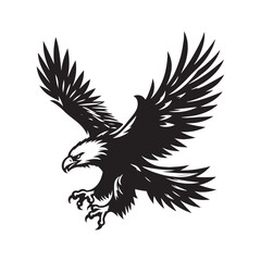 Airborne Elegance: A Timeless Flying Eagle Silhouette, Capturing the Effortless Elegance of Birds in Flight.
