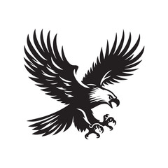 Winged Majesty Unveiled: The Striking Flying Eagle Silhouette, Unveiling the Untamed Majesty of Birds in Flight.
