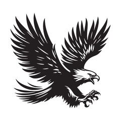 Celestial Flight: The Flying Eagle Silhouette, A Breathtaking Image of Birds Navigating the Celestial Expanse with Poise.
