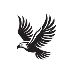Skyward Gaze: A Majestic Flying Eagle Silhouette, Illustrating the Beauty of Nature in the Most Uncomplicated Forms.
