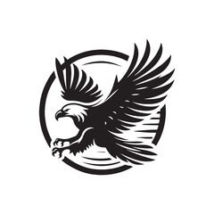 Freedom in Flight: The Striking Image of a Flying Eagle Silhouette, Conveying the Freedom and Mastery of the Skies.
