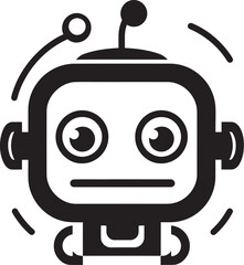 Digital Companion Tiny Black Bot for AI Chat Mini AI Buddy Cute Small Robot Logo Icon