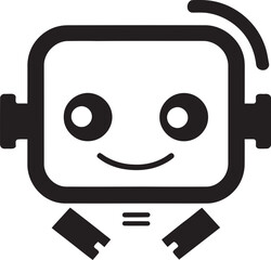 Petite AI Wonder Cute Black Robot Digital Companion Small AI Glyph