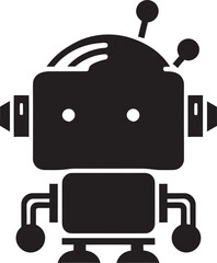 Mini Marvel Conversations Tiny Chatbot Icon Petite AI Wonder Cute Black Robot