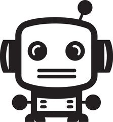 Pixel AI Friend Petite Black AI Emblem Charming Tech Sidekick Small Robot Mark
