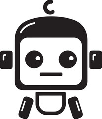 Micro Tech Innovator Tiny Black Vector Cute Chatbot Charm Small Robot Design