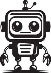 Pocket AI Whisperer Tiny Black Chat Whirring Tech Companion Cute AI Insignia