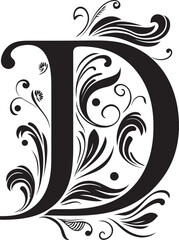 Distinctive Script Unique Font D Decor Vector Dapper Serifs Stylish Letter D Vector Font
