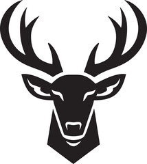 Serenity in Silhouette Black Vector Deer Icon Antlered Majesty Deer Logo Glyph