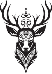 Obraz premium Tranquil Wilderness Black Deer Mark Elegant Nature s Pride Deer Icon Design