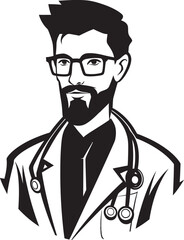 Medical Insight Black Doctor Mark Healthcare Elegance Doctor Icon Design