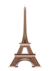 Eiffel Tower vector icon. World famous France tourist attraction symbol. International architectural monument isolated on white background. Vector illustration