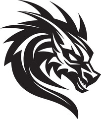 Shadowed Serpent Black Dragon Emblem Mystic Wyrm Mark Dragon Vector Icon