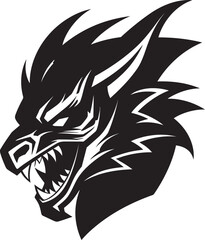 Mystic Wyrm Mark Dragon Vector Icon Sinister Scaled Majesty Black Dragon Logo