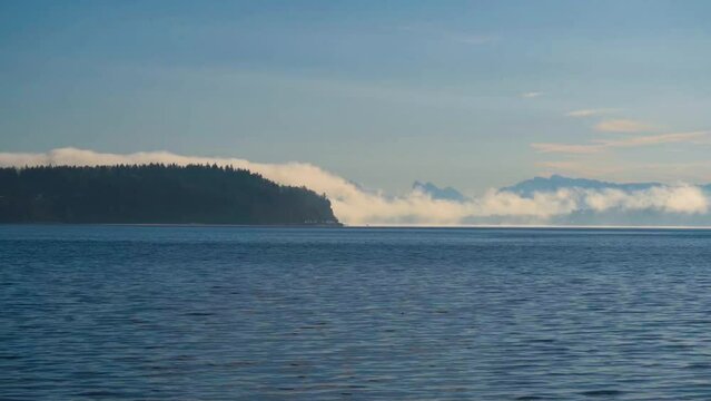 Clouds Gliding over Hat Island in the Morning