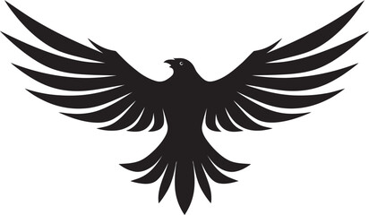 Winged Majesty Eagle Vector Icon Regal Bird of Prey Black Eagle Logo