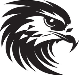 Noble Avian Mark Black Vector Eagle Silhouetted Predator Eagle Icon Design